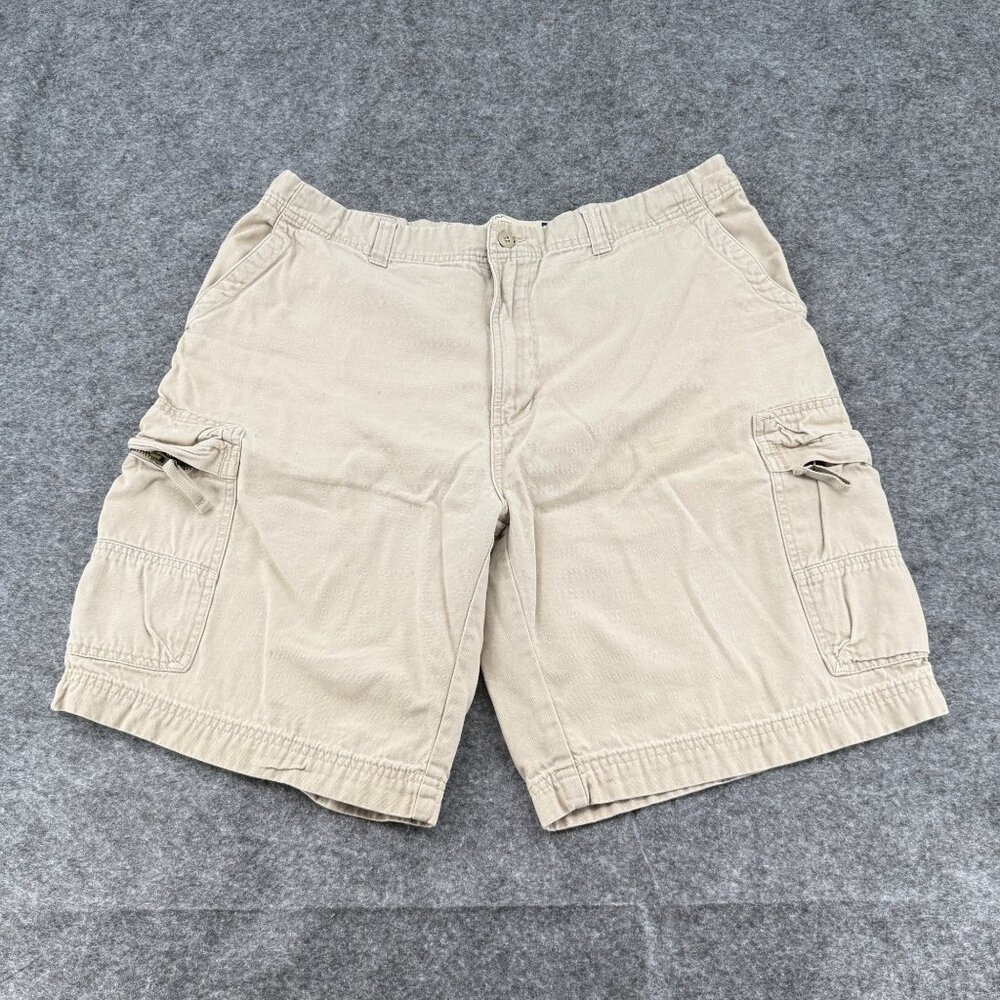 Gap Factory‎ Store Mens Khaki Cargo Shorts W38 100% Cotton Casual Wear FLAWS